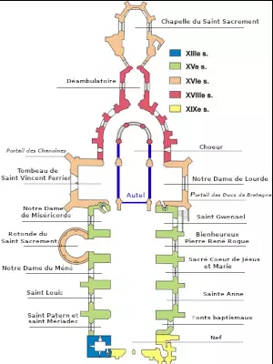 Plan de la cathédrale Saint Pierre de Vannes